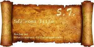 Sárosi Tilla névjegykártya